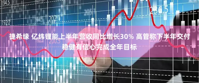 捷希缘 亿纬锂能上半年营收同比增长30% 高管称下半年交付稳健有信心完成全年目标