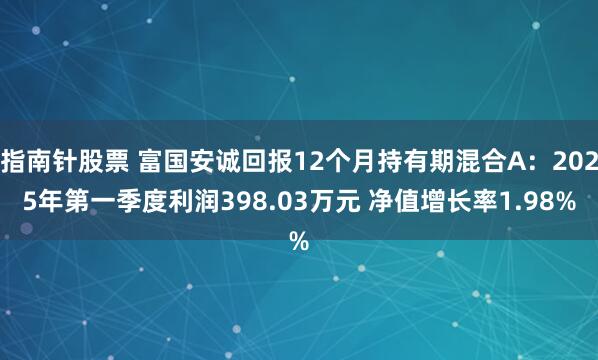 指南针股票 富国安诚回报12个月持有期混合A：2025年第一季度利润398.03万元 净值增长率1.98%